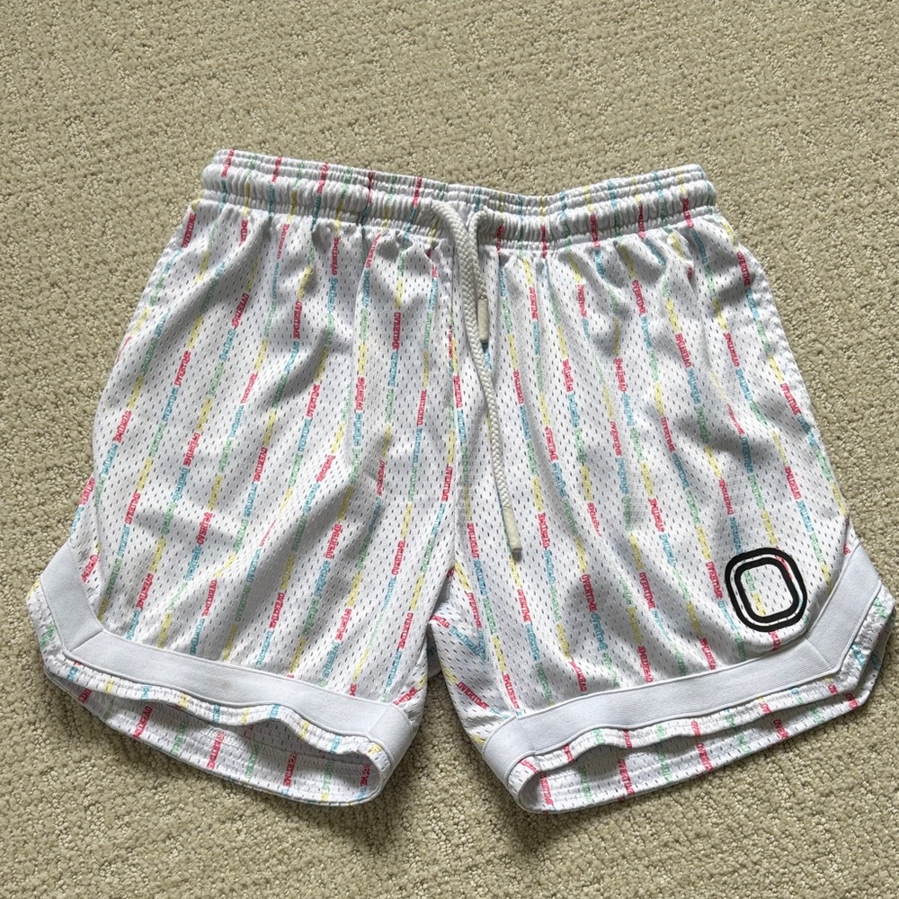 Overtime White Patterned Men Basketball Shorts - SM